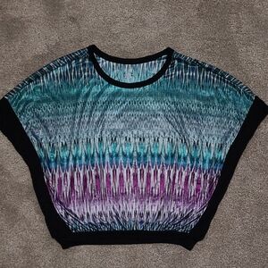 a.n.a Blue and Black Striped Top
